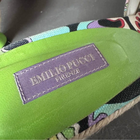 Vintage 90s Emilio Pucci Womens Print Kitten Heel Sandals EU Size 40 US Size 9.5 - Picture 3 of 6